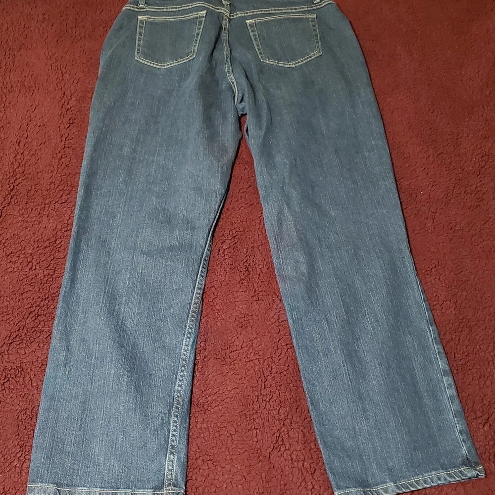 Lee Womens Size 16 Jeans Relaxed Stretch Straight Leg Medium Wash Denim